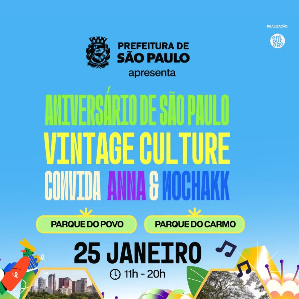 Aniversário de São Paulo com Vintage Culture - Evento gratuito