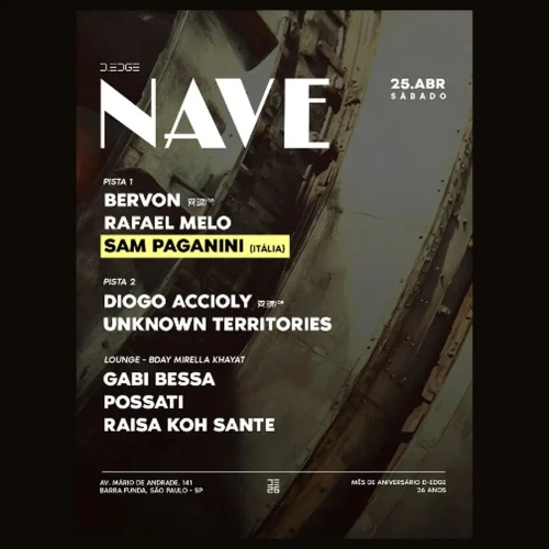 D-Edge Nave com Sam Paganini - Ingressos com desconto