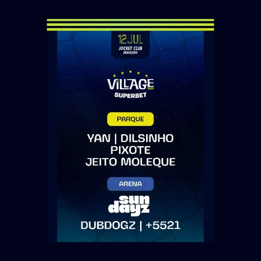 Village Rio com Jeito Moleque e Dubdogz - Ingressos com desconto