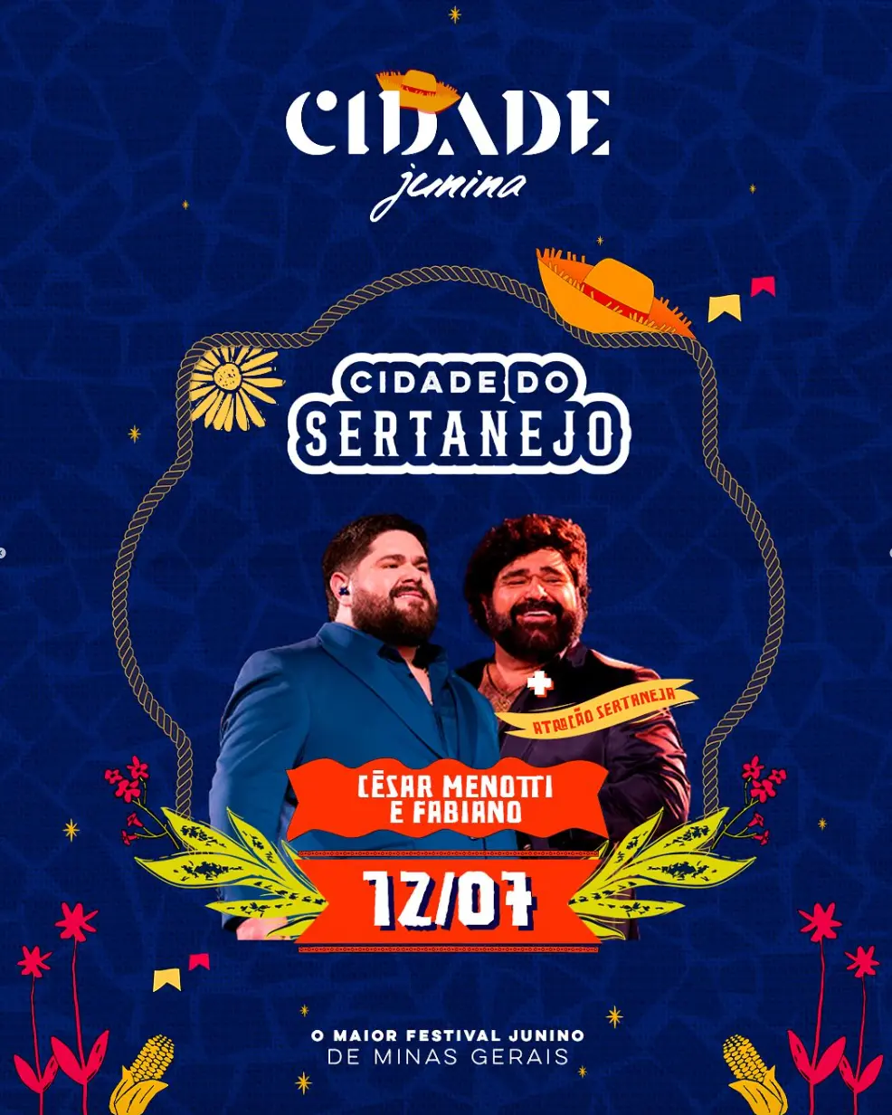 Cidade Junina BH |  César Menotti e Fabiano na Cidade do Sertanejo