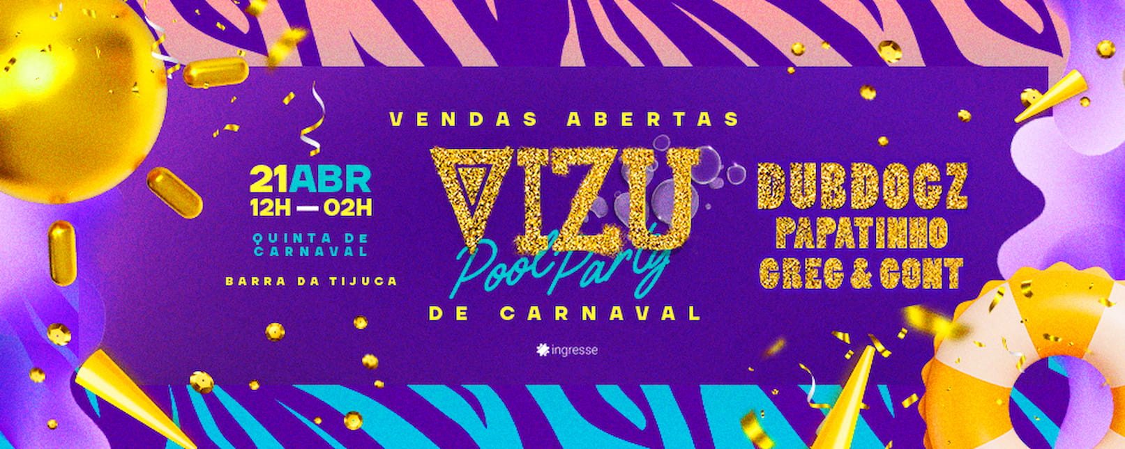 Vem aí uma nova edição da Festa VIZU: Pool Party de Carnaval no RJ